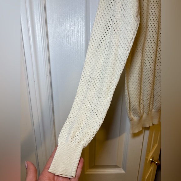 Theory - White Cream Long sleeve Open Knit Sweater Size XS/S - Picture 8 of 8